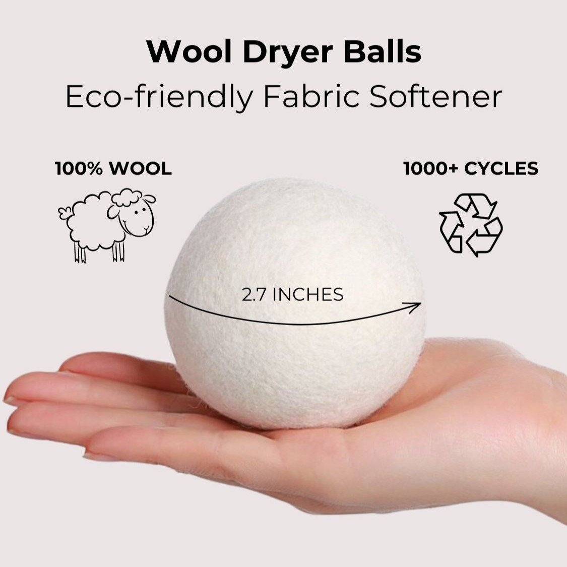 Premium Wool Dryer Balls 6 units